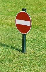 Photo of a Do Not Enter sign on grass