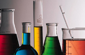 Photo of beakers of chemcials