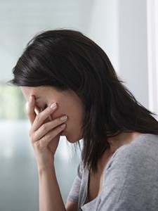 Photo of a woman looking depressed