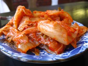 Photo of a dish of kimchi