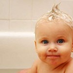 Photo of a baby in a bath