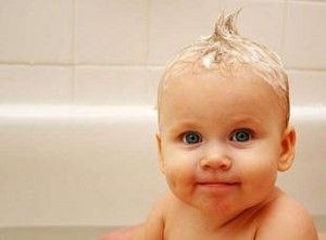 Photo of a baby in a bath