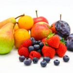 Photo of fresh fruits against a white background