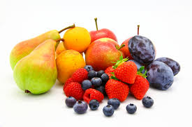 Photo of fresh fruits against a white background