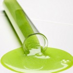 Photo of a test tube containing green slime