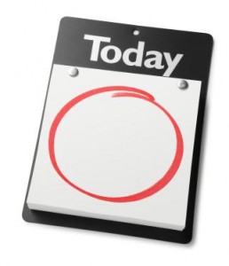 Photo of a calendar with the word 'Today' on it