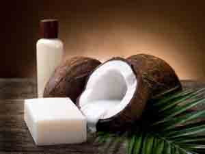 Photo of coconuts and coconut oil