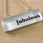Photo of a necklace forming the word 'fabulous'