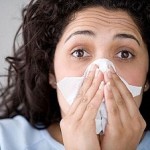 Photo of a woman with the flu