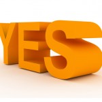 Photo of large letters spelling "yes"