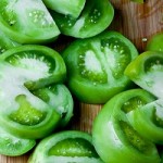 Photo of sliced green tomatoes