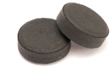 Photo of activated charcoal tablets