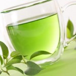 photo of a glass cup of green tea