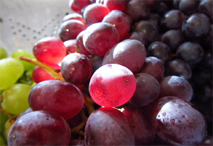 Photo of red and green grapes