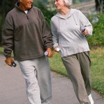 Photo of an older couple walking