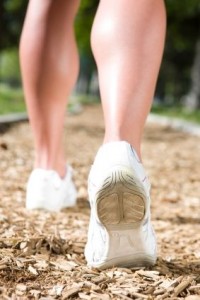 Photo of feet walking on a path