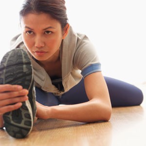 Photo of a woman stretching