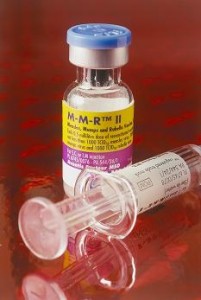 Photo of a vial of MMR vaccine