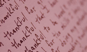 Close up photo of a gratitude journal