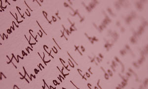 Close up photo of a gratitude journal