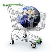 photo of the world in a shopping trolley
