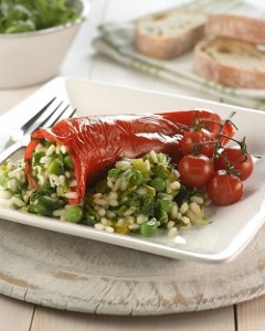 Photo of risotto stuffed Ramiro peppers