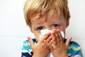 Photo of a toddler with a cold