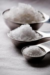 Photo of measuring spoons full of salt