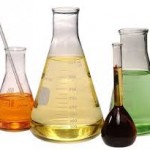 photo of beakers of chemicals