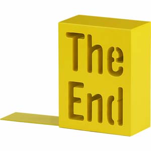 Bookend saying 'the end'