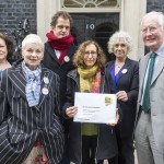 Handing the Letter from America in at Downing St