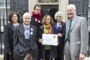 Handing the Letter from America in at Downing St