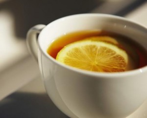 photo of a cup of tea with lemon