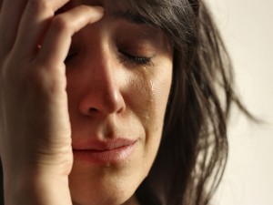 photo of a woman crying