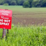 photo of a no pesticides sign on an organic farm