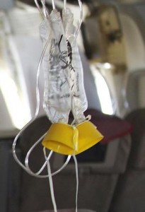 photo of an airline oxygen mask