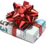 Photo of money wrapped up in a bow