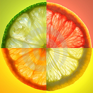 Composite photo of citrus slices