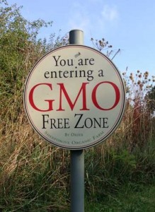 GMO free zone sign at Sheepdrove Organic Farm, Berks