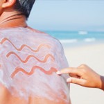 photo of a man wearing suncream