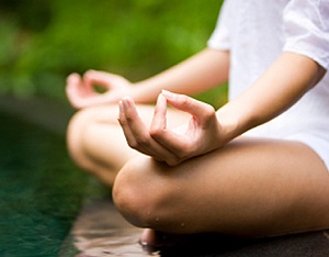 photo of a woman meditating