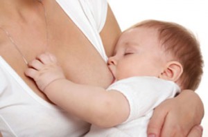 Photo of a baby breasfeeding