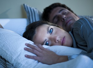 photo of a woman with insomnia