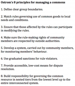 Elinor Ostrom's principles of sustainabilty