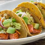 photo of grilled salmon tacos